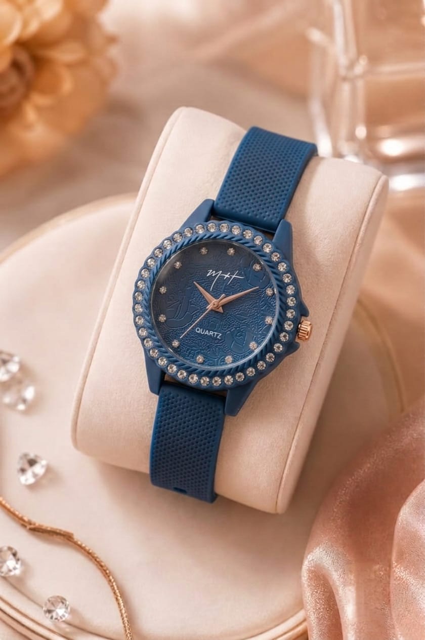 Floral Dial Silicone Strap Watches