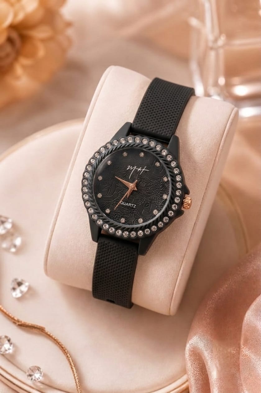 Floral Dial Silicone Strap Watches