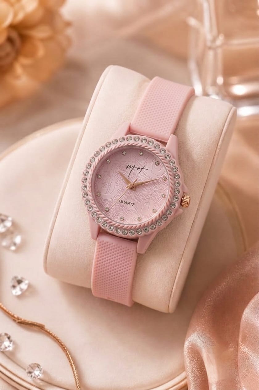 Floral Dial Silicone Strap Watches
