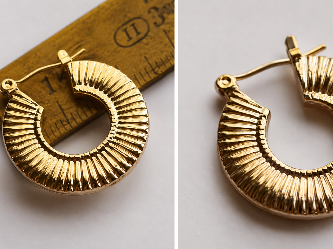 Gold Beaded Hoop Earrings