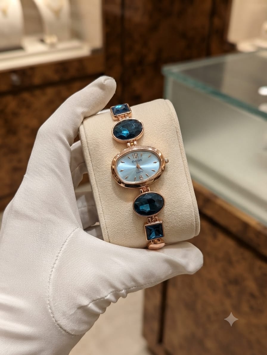 Oval Dial Crystal Bracelet Watch