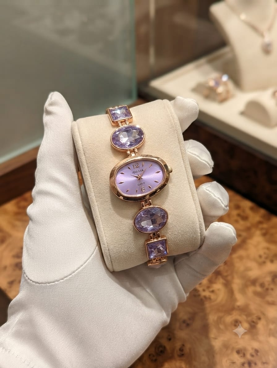 Oval Dial Crystal Bracelet Watch