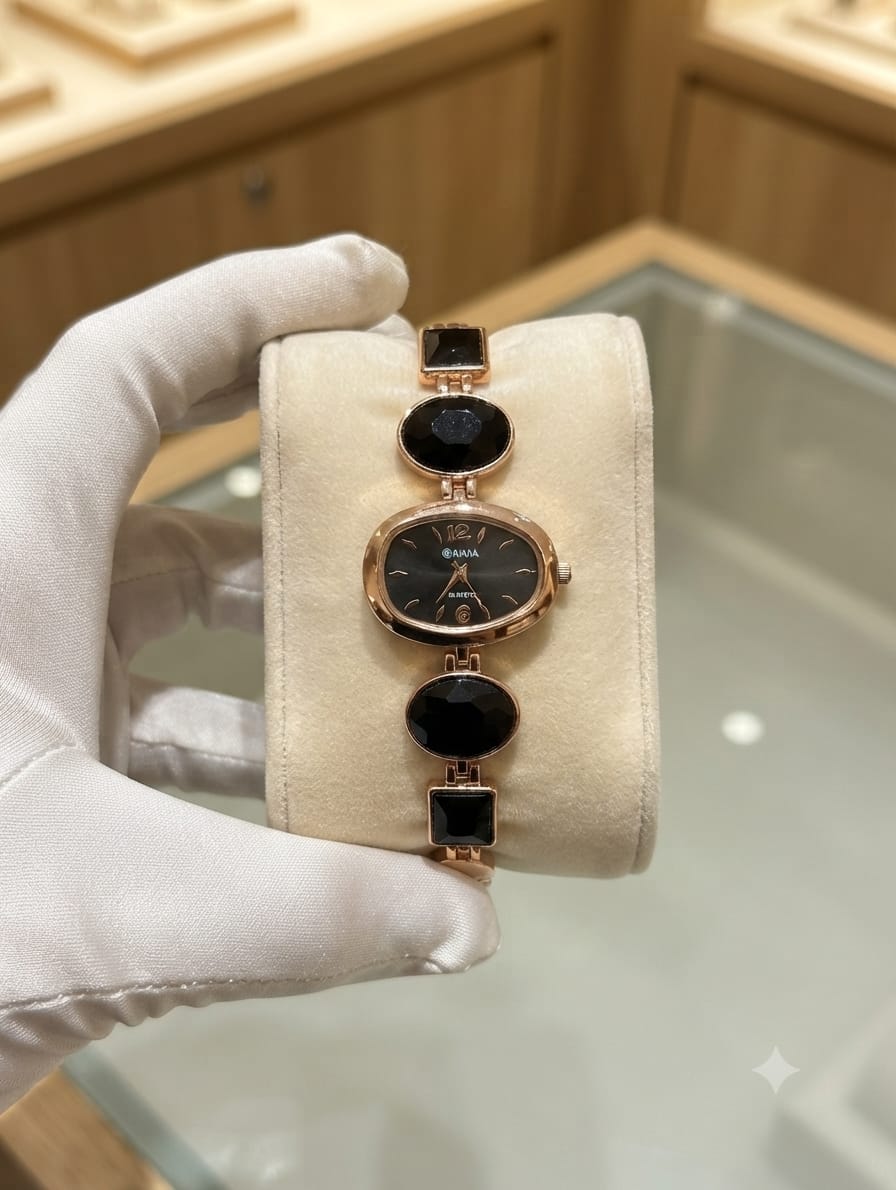 Oval Dial Crystal Bracelet Watch