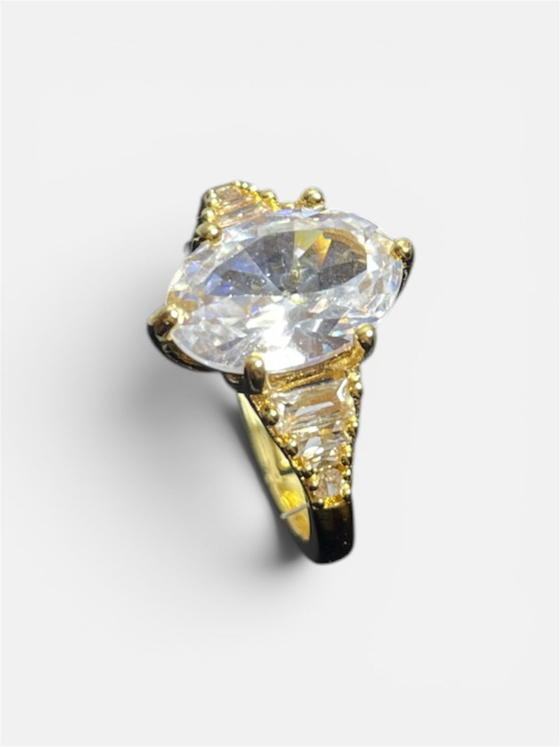 Gold Oval Cut Solitaire Ring