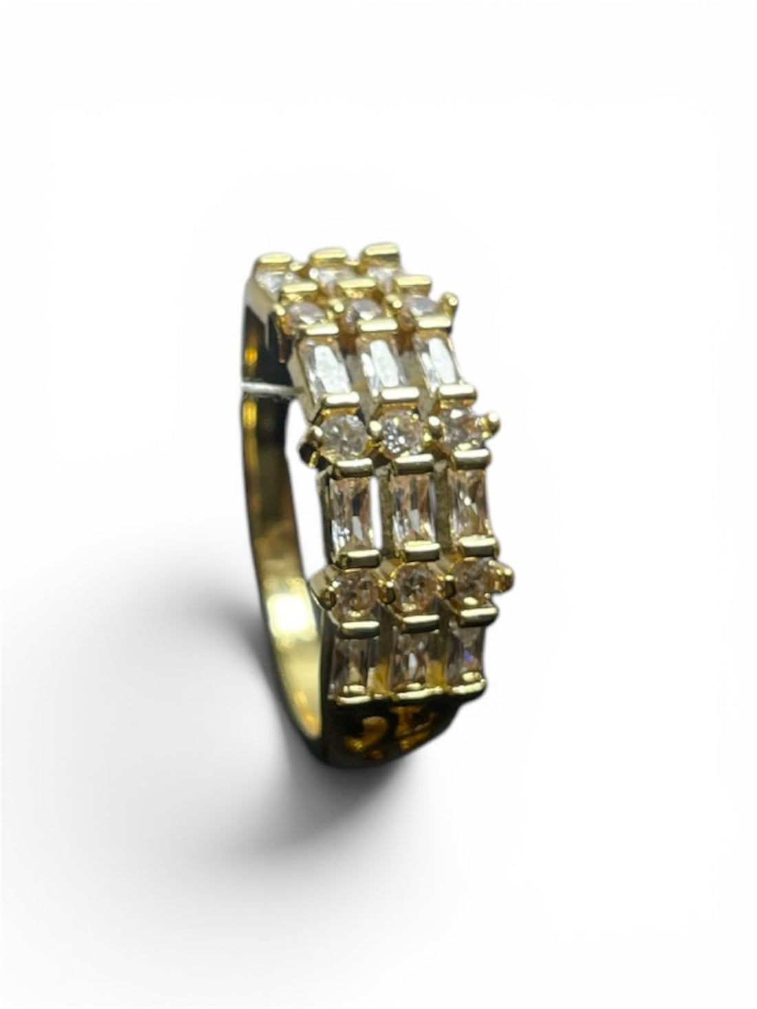 Vintage Style Baguette & Round CZ Ring