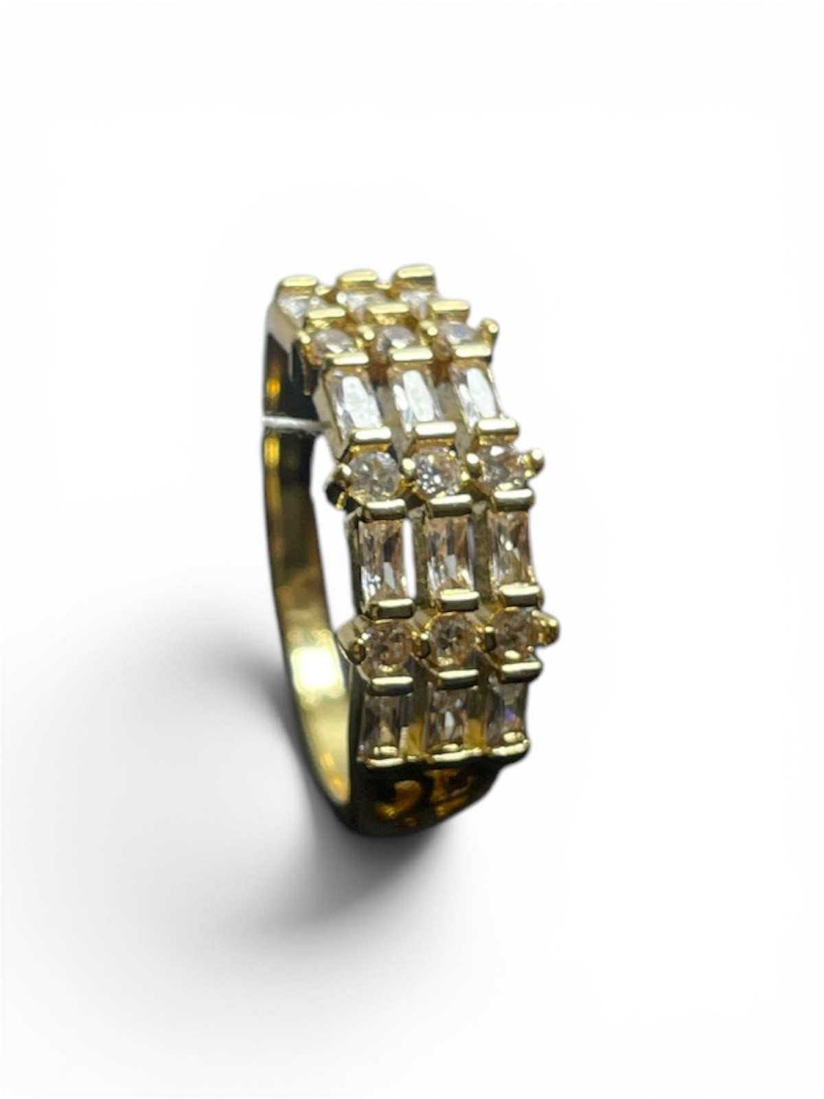 Vintage Style Baguette & Round CZ Ring
