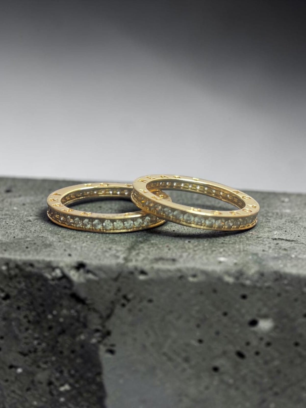 Gold Externity Band Ring Set (Pair)