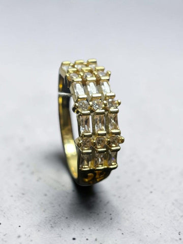 Vintage Style Baguette & Round CZ Ring