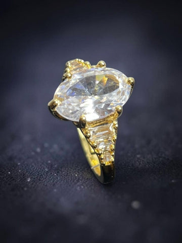 Gold Oval Cut Solitaire Ring