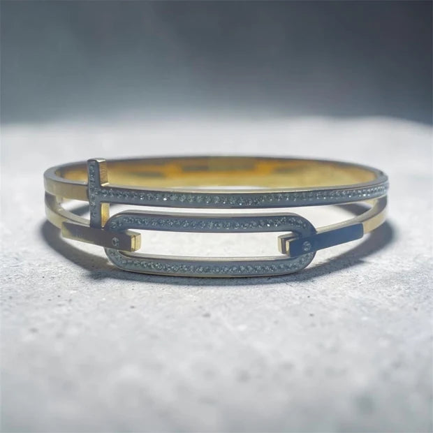 Layered Metal Cuff Bangle