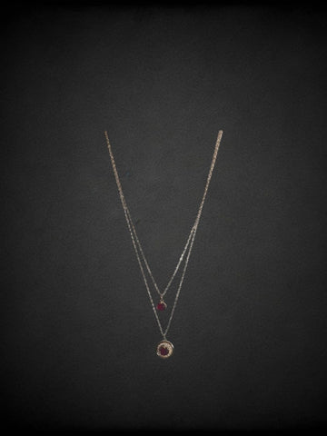 Twin Halo Layered Necklace