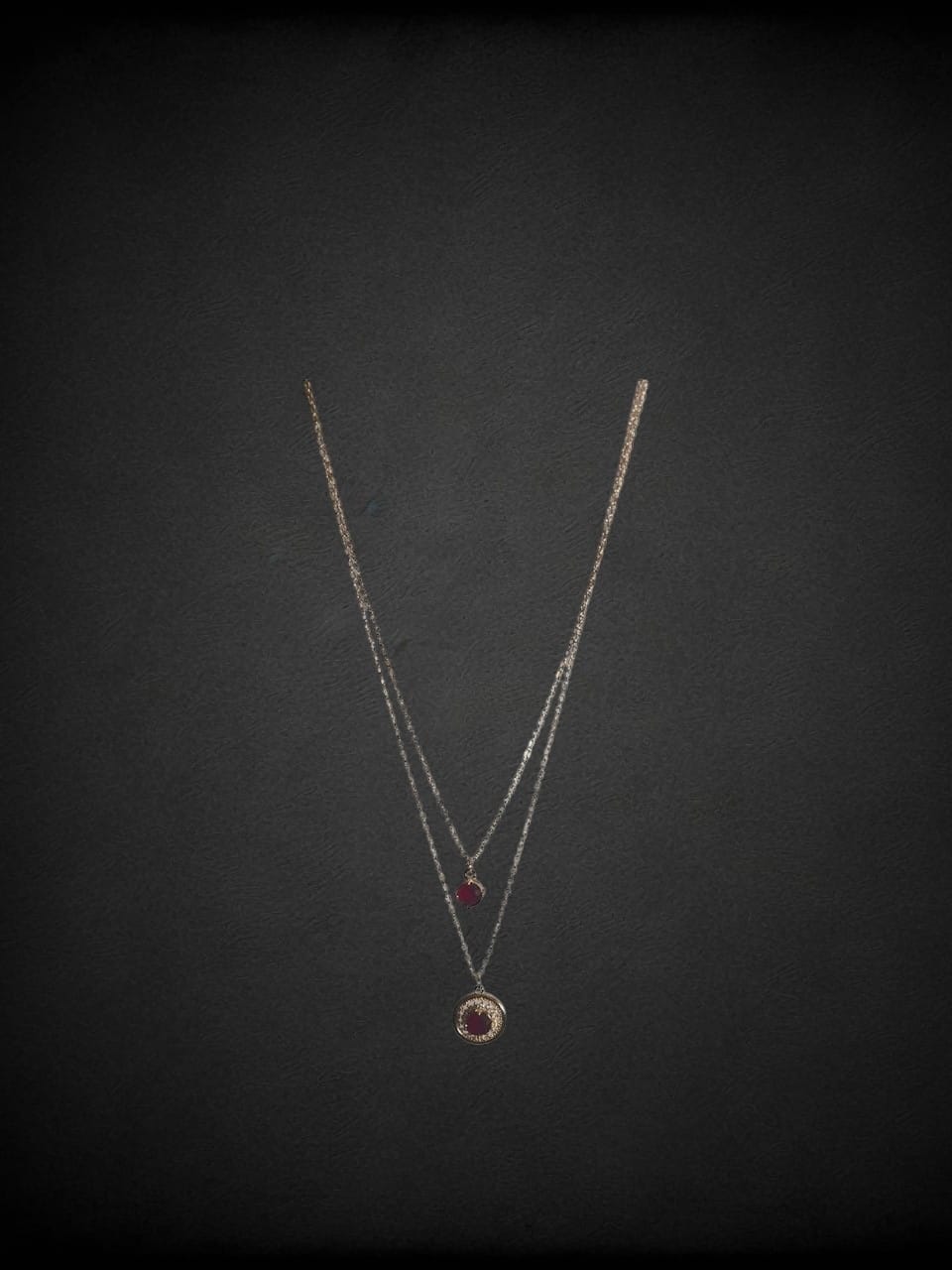 Twin Halo Layered Necklace