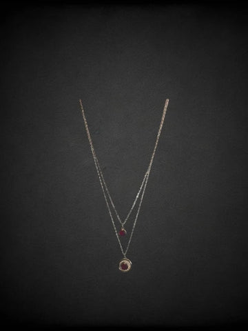 Twin Halo Layered Necklace