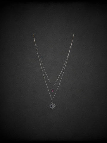 Silver Square Halo necklace