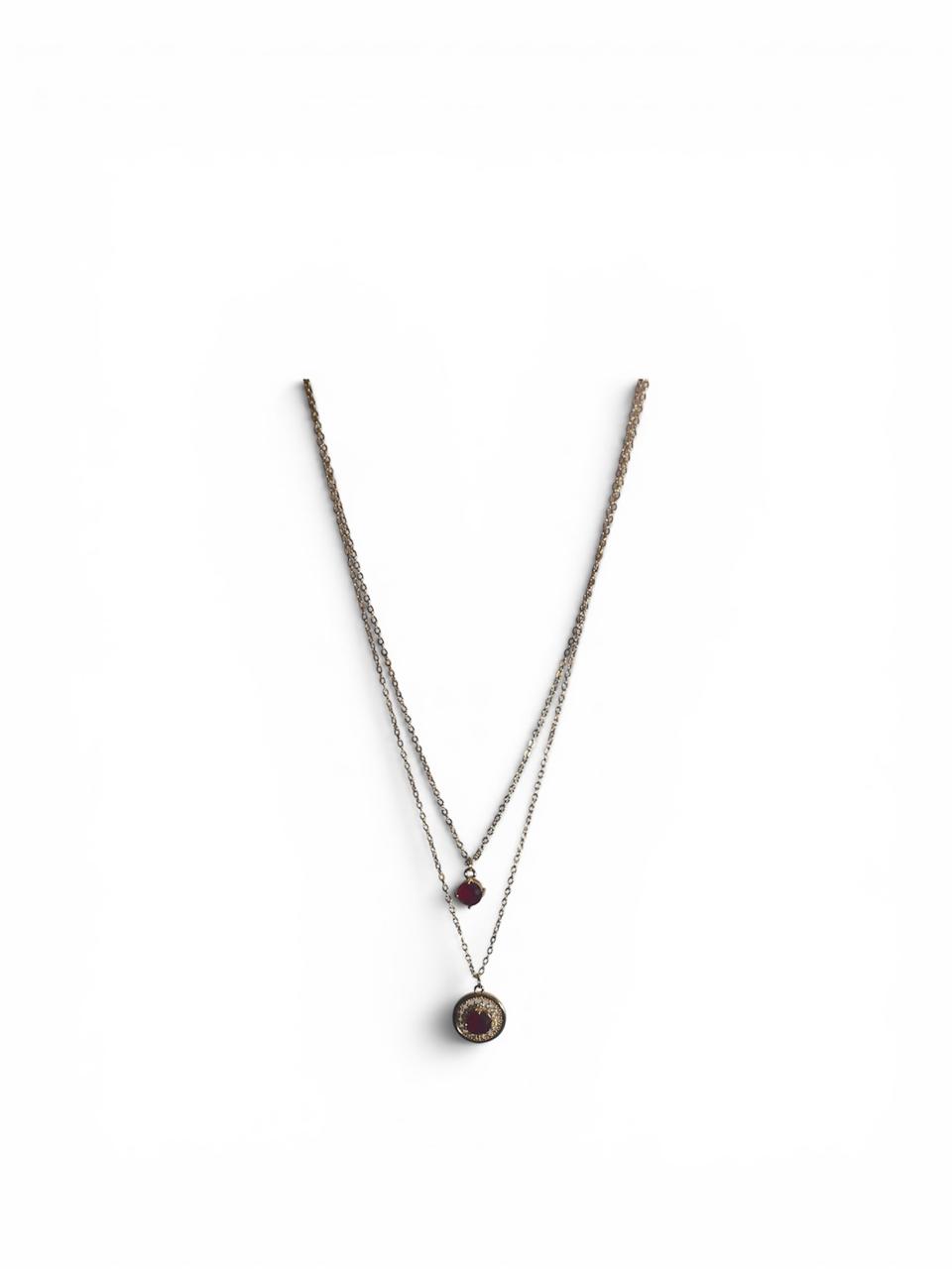 Twin Halo Layered Necklace