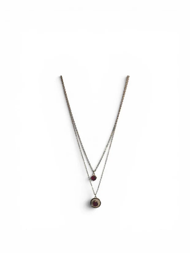 Twin Halo Layered Necklace