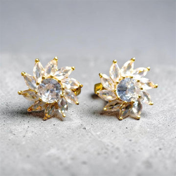 Crystal Sunflower Stud Earrings