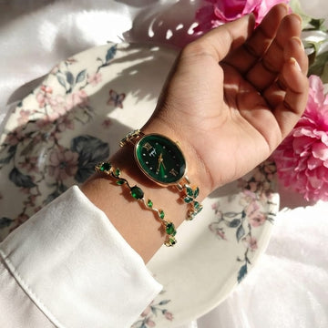 Oval Shaped Bracelet Watch + Tulip Bracelet