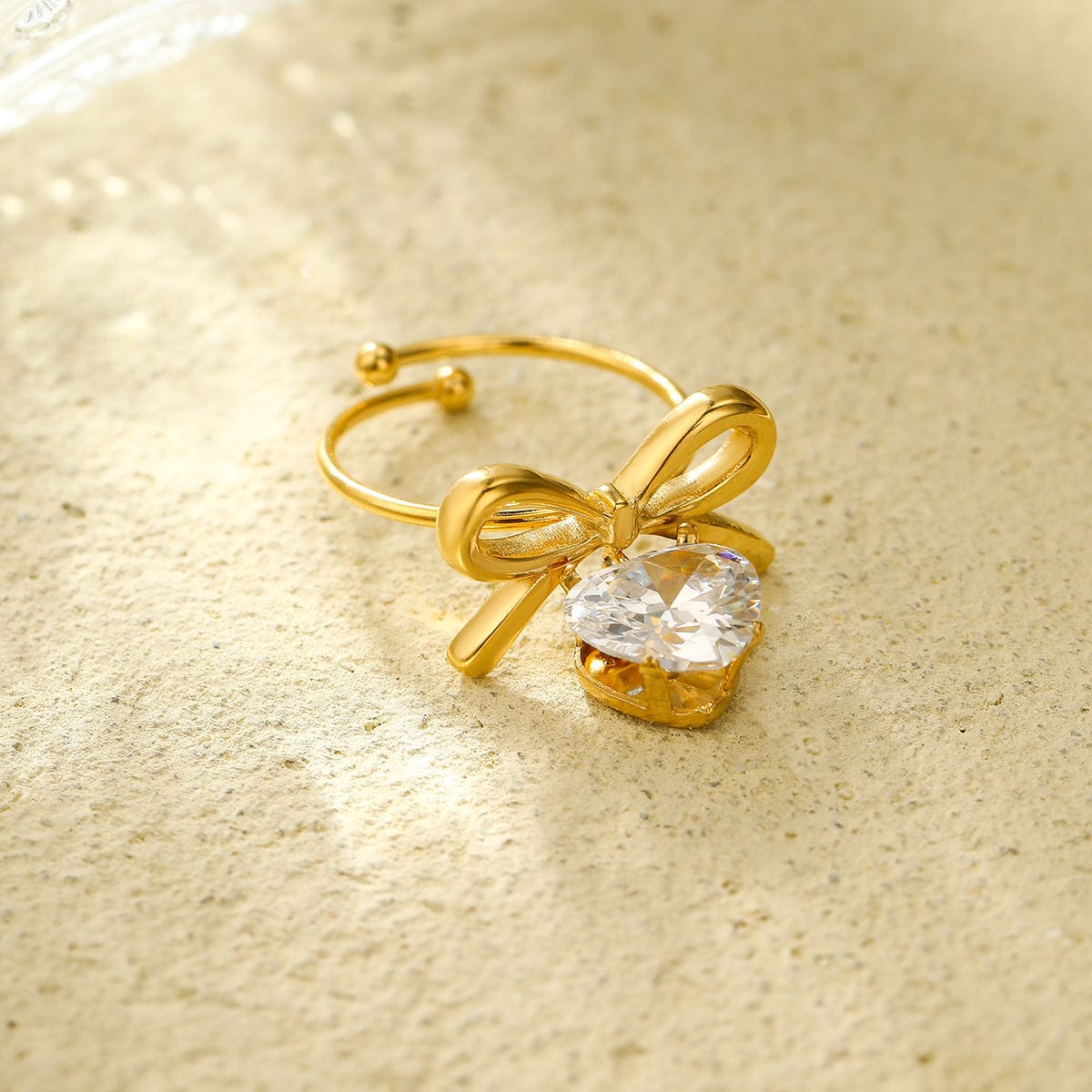 Gold Roman Numeral Crystal Eternity Ring