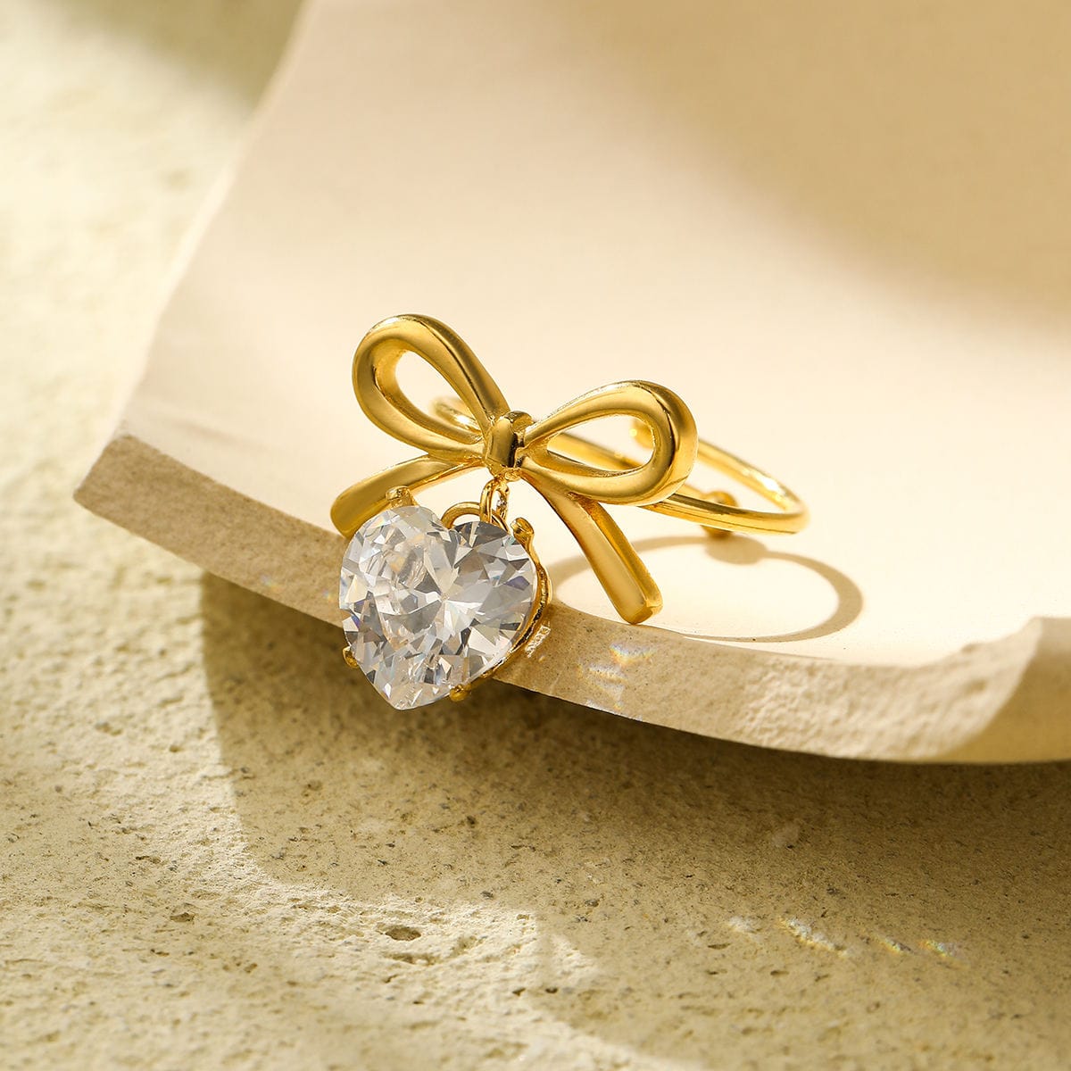 Gold Roman Numeral Crystal Eternity Ring