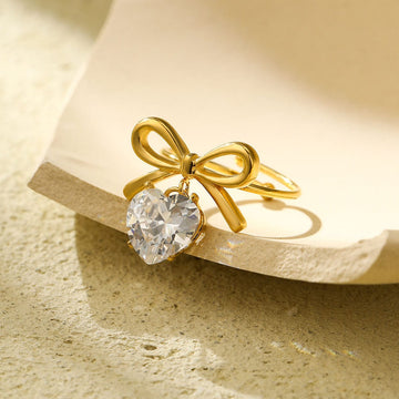 Gold Roman Numeral Crystal Eternity Ring