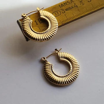 Gold Beaded Hoop Earrings