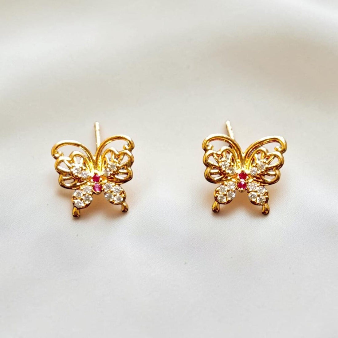Golden Butterfly Necklace & Earrings Set