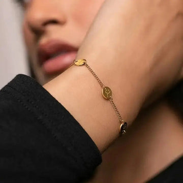 Engraved Coin Bracelet