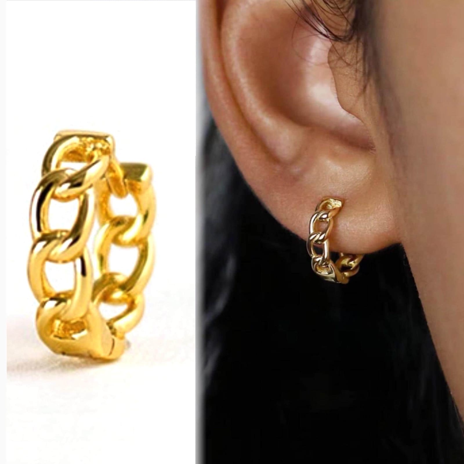 Gold Chain Hoop Earrings