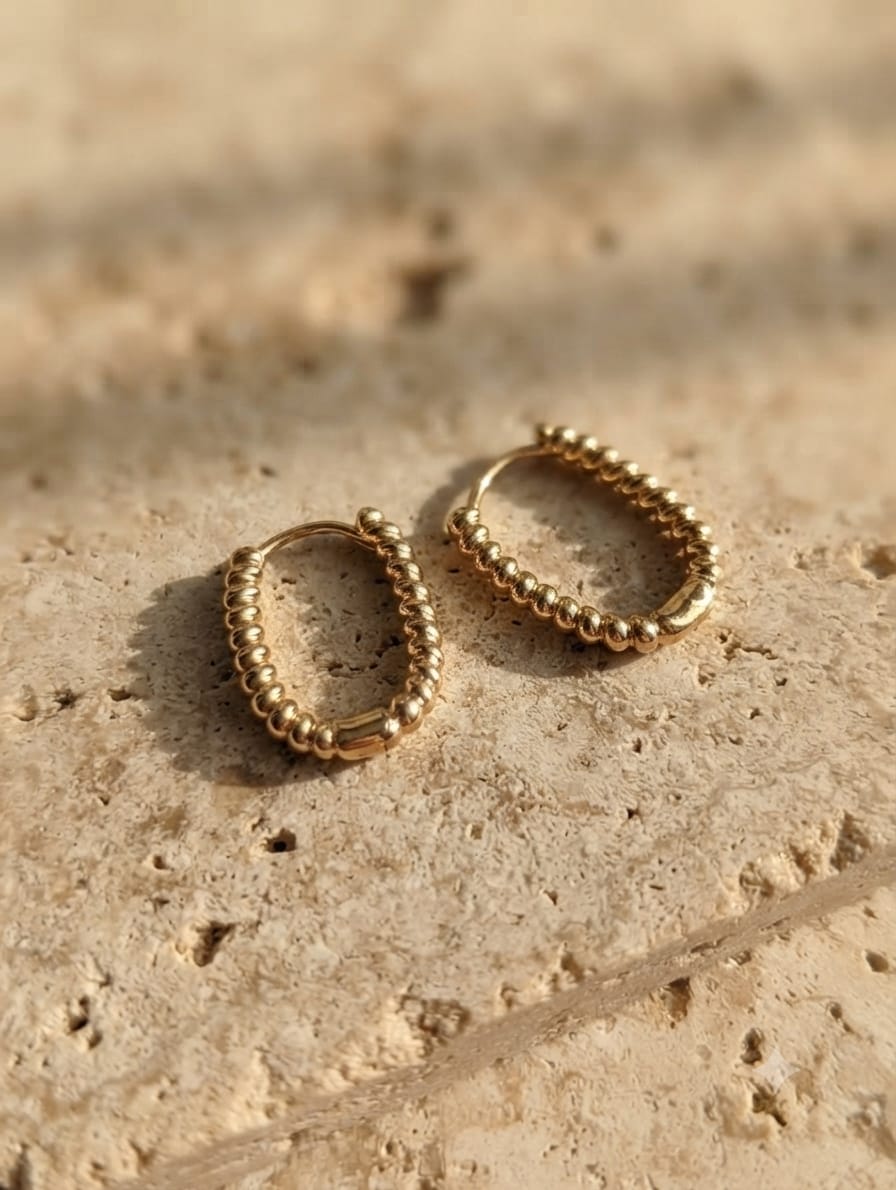 Oval Bead Hoops