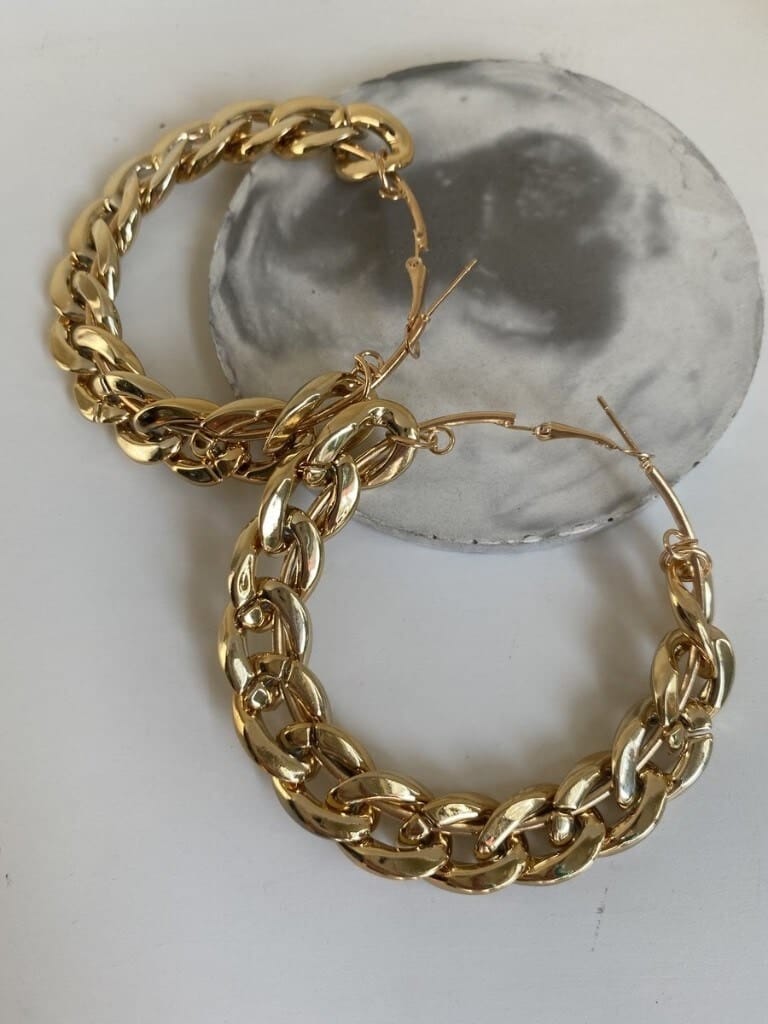 Chunky Cuban Link Hoops