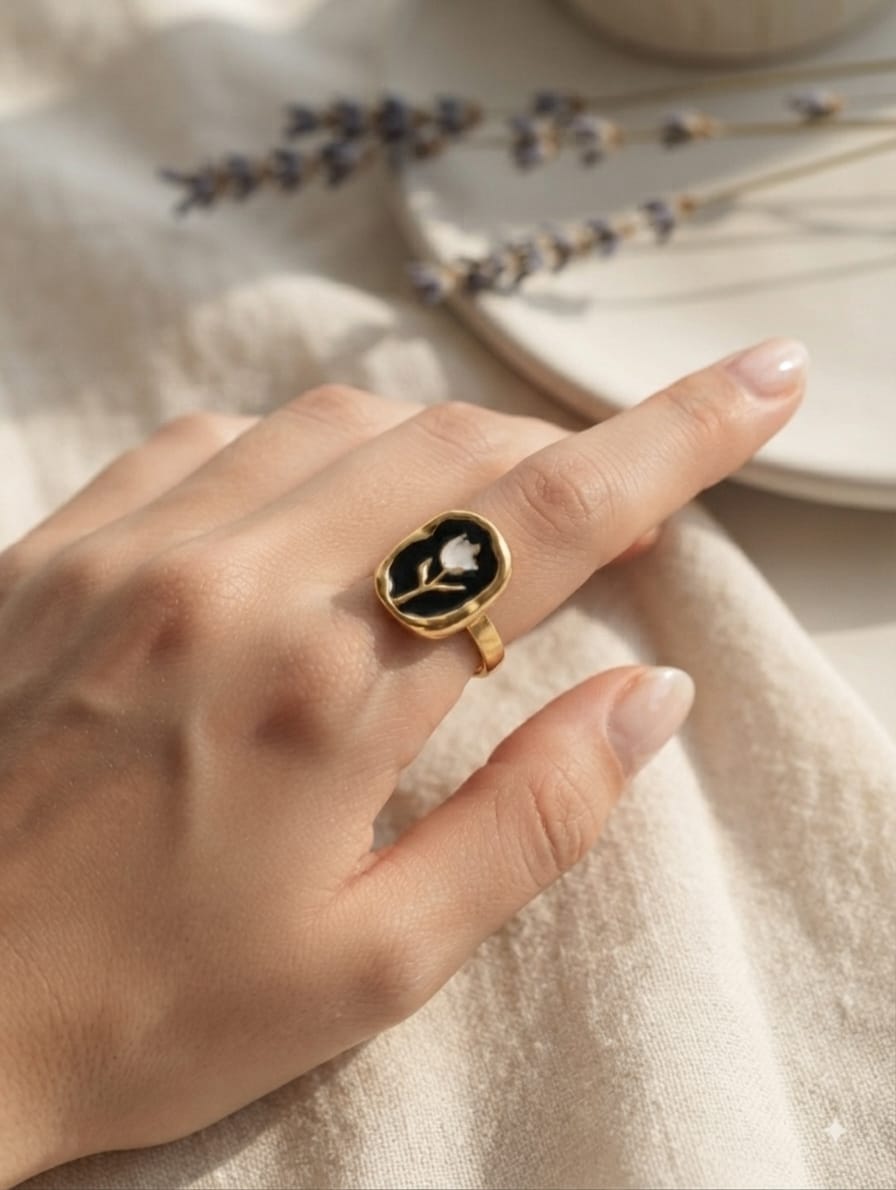 steel Tulip Ring