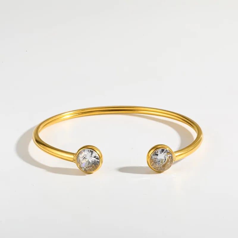 Dual Stone Cuff Bangle