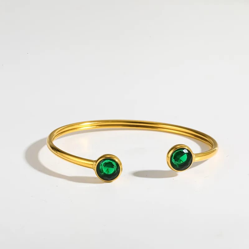 Dual Stone Cuff Bangle