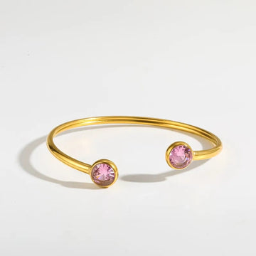 Dual Stone Cuff Bangle