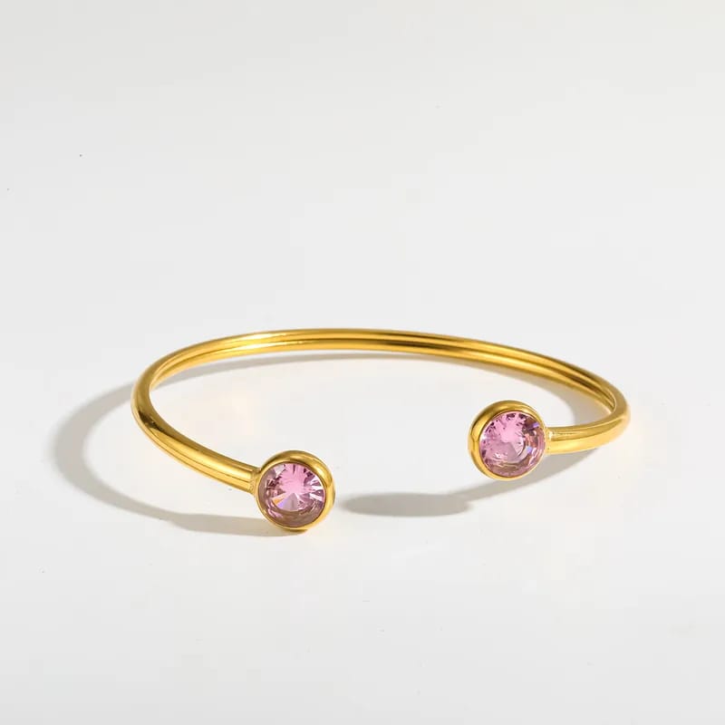 Dual Stone Cuff Bangle