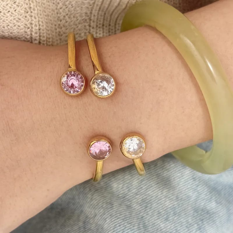 Dual Stone Cuff Bangle