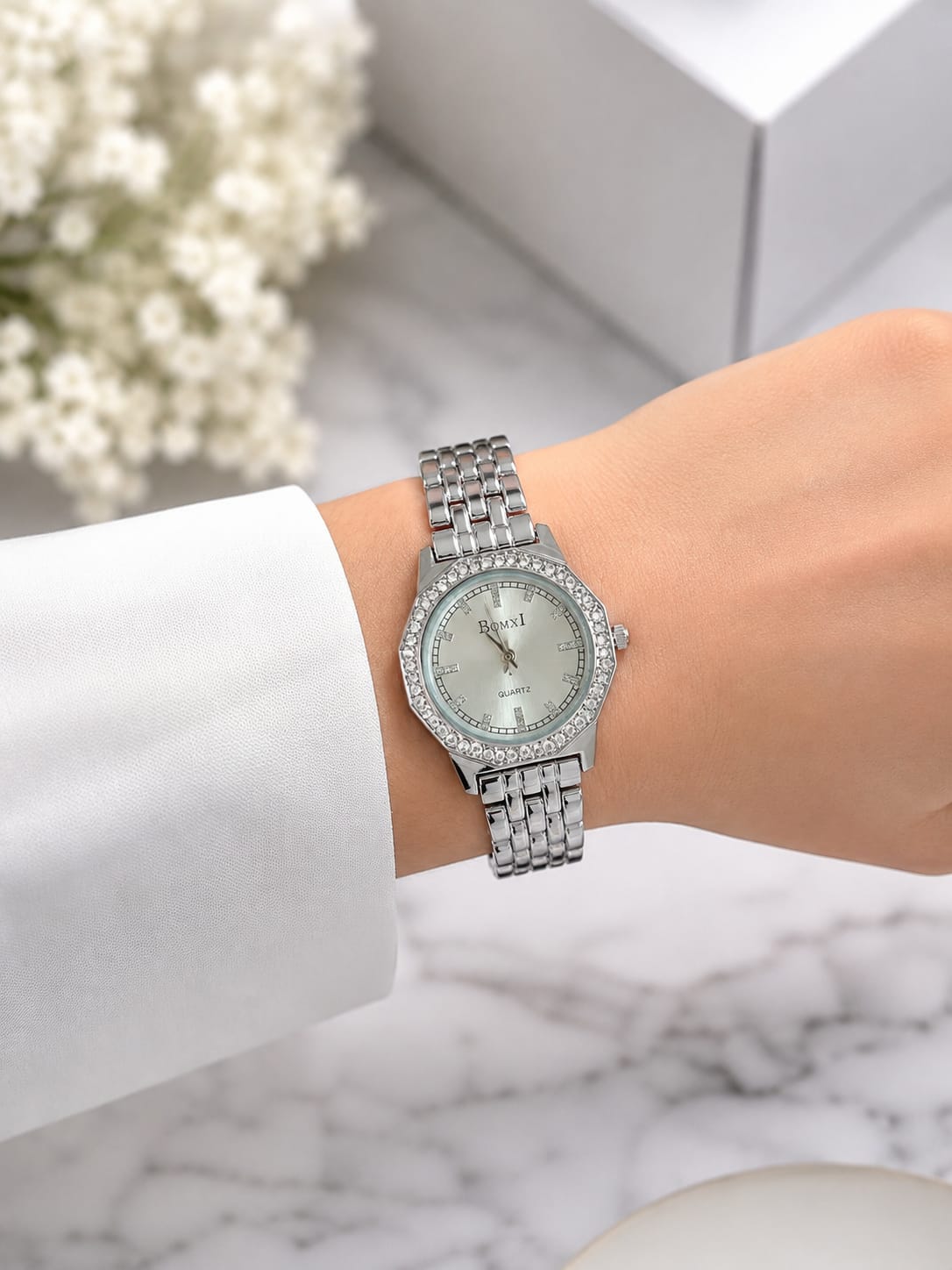 "Bomei Studded Classic Watches"
