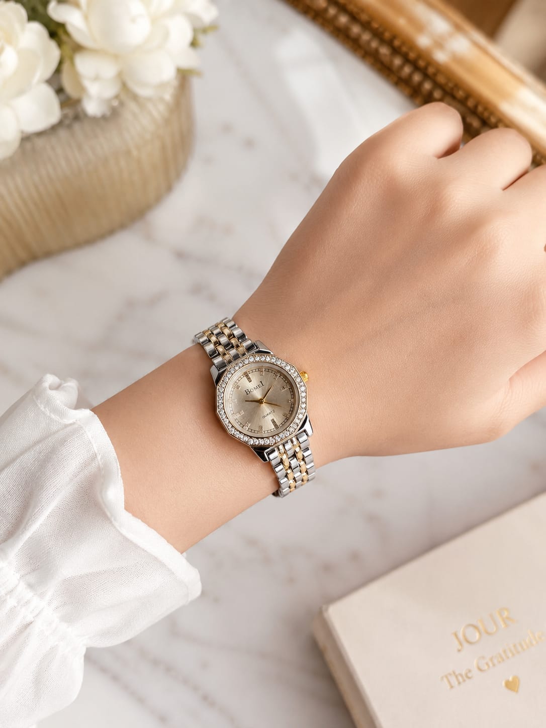 "Bomei Studded Classic Watches"
