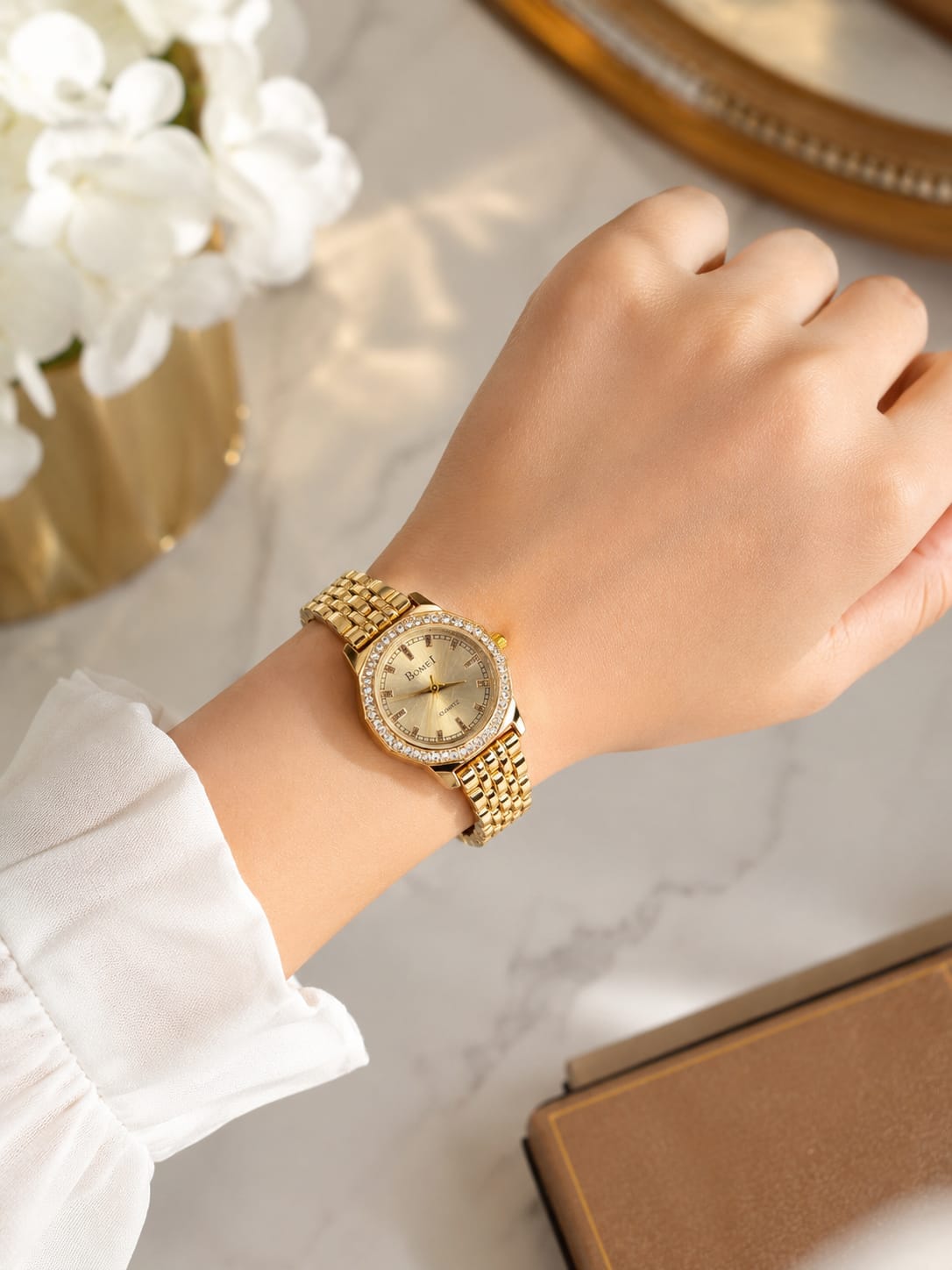 "Bomei Studded Classic Watches"