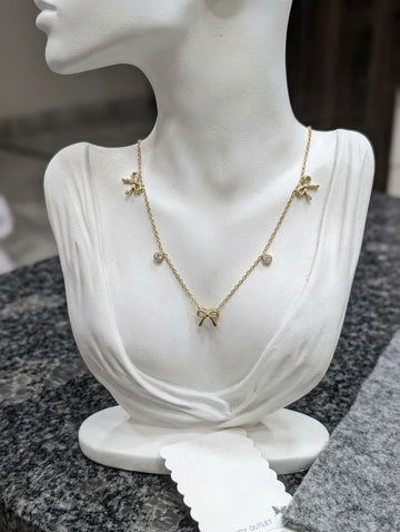 Elegant Gold Bow Charm Necklace for Women ✨