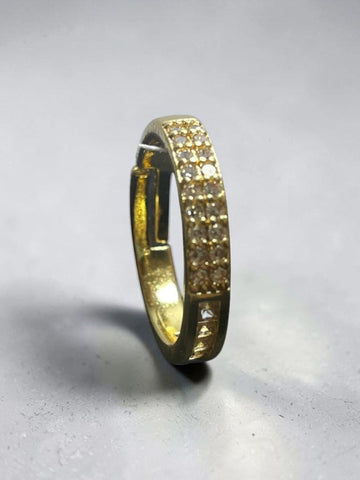 Two-Tone Crystal Ring