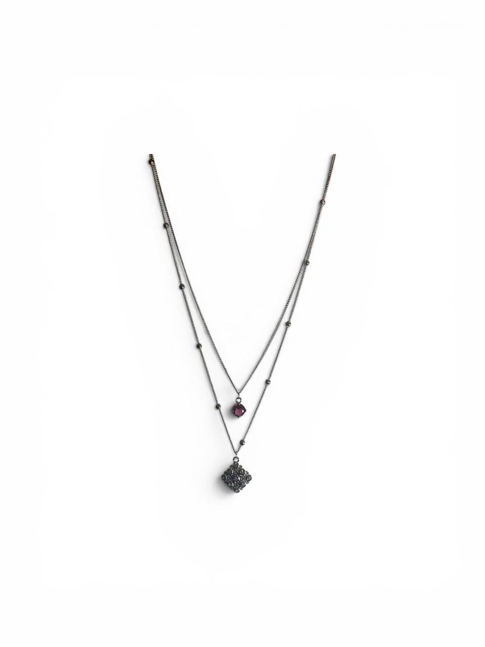 Silver Square Halo necklace