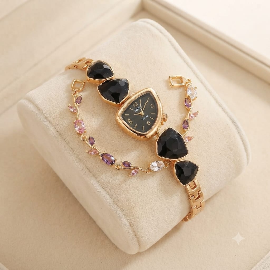 Stone Watch with Tulip Bracelet