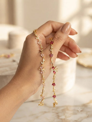 Cherry Blossom Vine Charm Bracelet