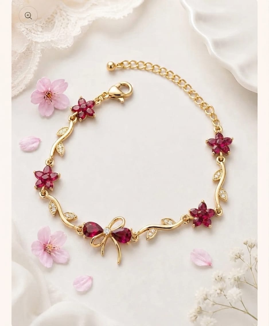 Cherry Blossom Vine Charm Bracelet