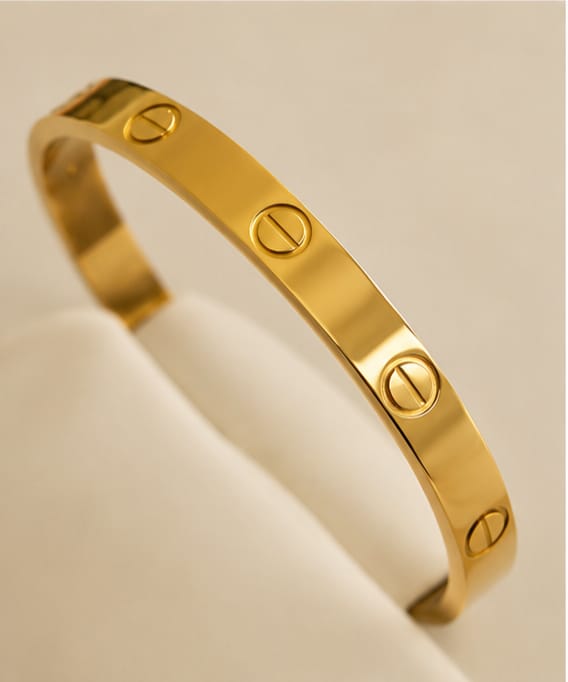Golden Charm Bangle Stack Set - 4 Piece