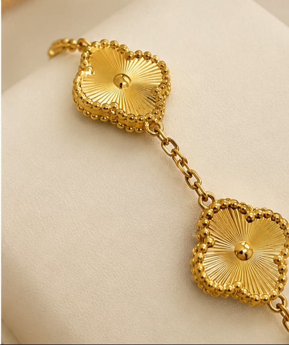 Golden Charm Bangle Stack Set - 4 Piece