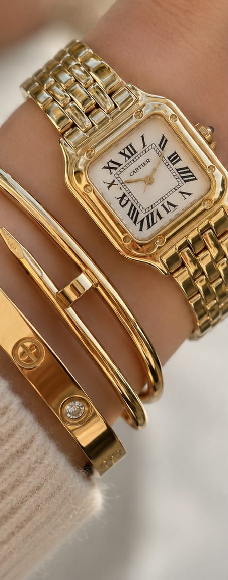 Golden Elegance Watch & Bangle Stack Set