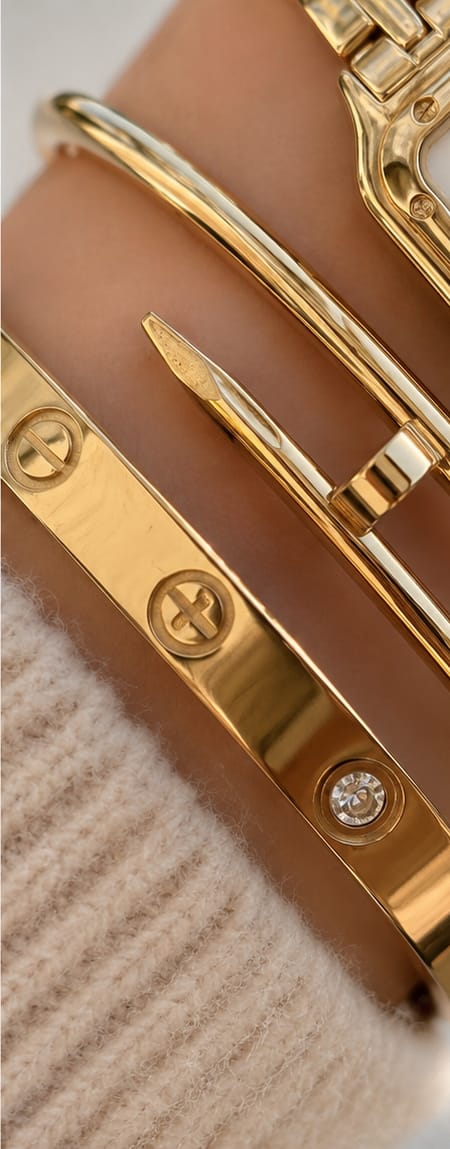 Golden Elegance Watch & Bangle Stack Set